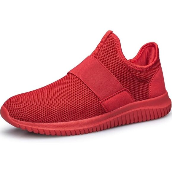 Mens  All Red Running Shoes Breathable Lightweight Comfortable Non Slip Sneaker - Picture 1 of 6